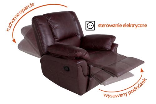 Fotel relaks zasilany elektrycznie - Bostonsofa